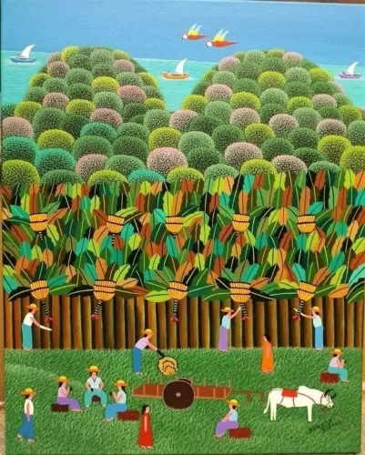 Robson barros tema colheita de banana medida 50x40 