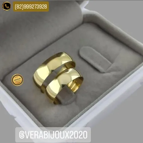 Par de Alianças de Casamento banhadas em Ouro 18k