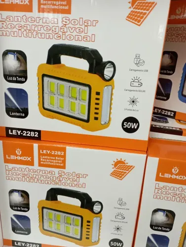 Lanterna Solar Recarregável Multifuncional - Camping