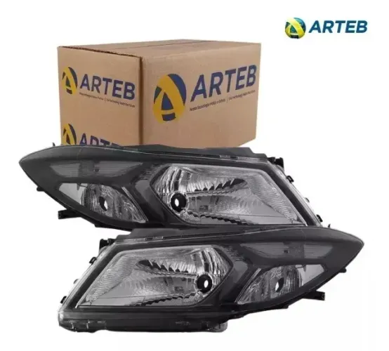 Par Farol Dianteiro Chevrolet Onix 2012 Até 2019 - Máscara Negra