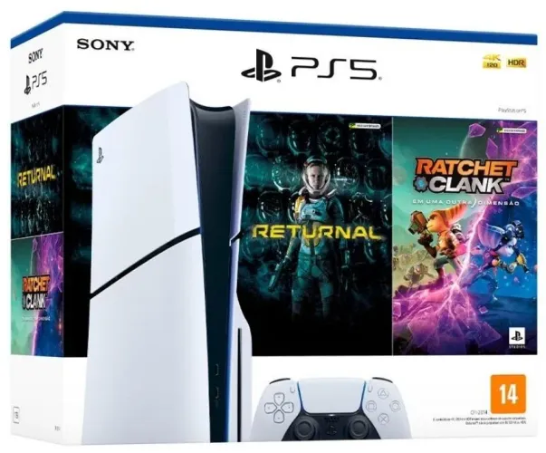 PS5 Slim 1TB c/ LEITOR + GARANTIA- Versao c/ 02 Jogos - NOVO!