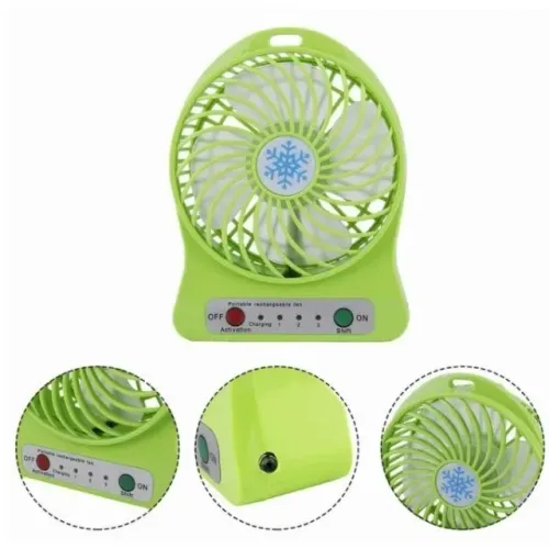 mini ventilador portatil recarregavel 1.0a 5v le-5707 lelong-verde