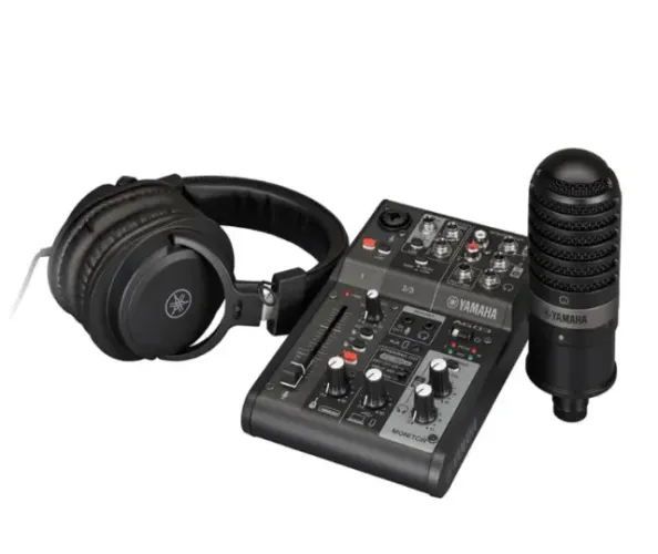 Kit de Live Streaming AG03MK2 B LSPK Yamaha Preto - Mesa+fone+microfone