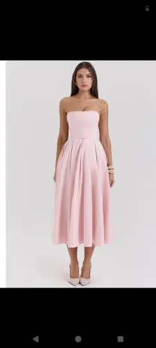 Vestido tomara que caia rosa