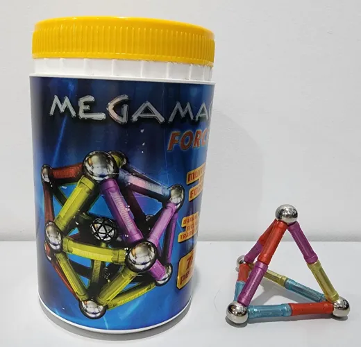 Brinquedo magnético de montar Megamag 72 peças - Blocos de Montar Magnéticos