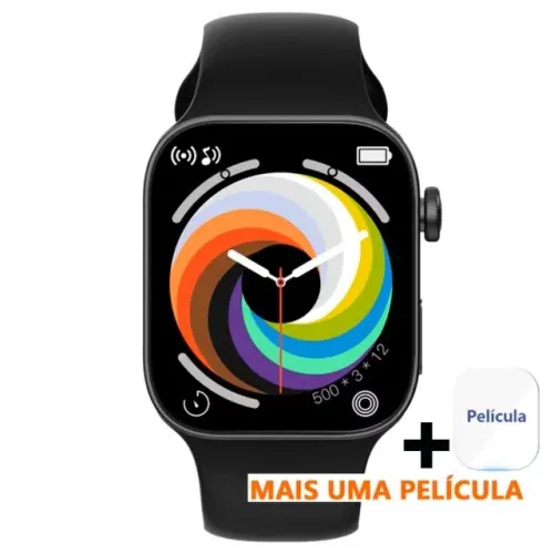 i9 promax Relógio + PELÍCULA -inteligente Bluetooth Call Heart Rate Smartwatch PRETO