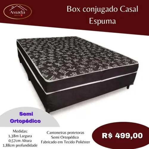 Box Conjugado Casal Espuma Semi Ortopédico , à pronta entrega 