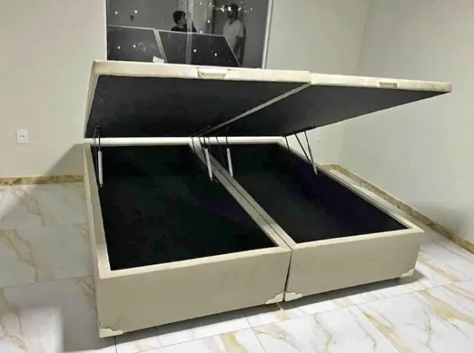 Cama Box Baú Queen Dupla com Amplo Espaço Interno