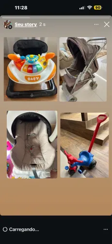 Carrinho,andador,bebê conforto,velotrol todos em estado de zero