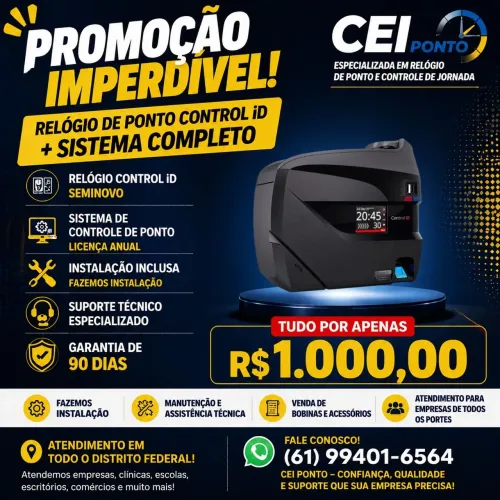 Relógio de ponto Control id semi novo