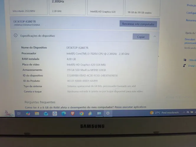 Notebook Samsung