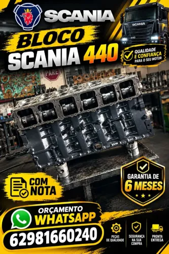 BLOCO DE MOTOR SCANIA 440 À VENDA!