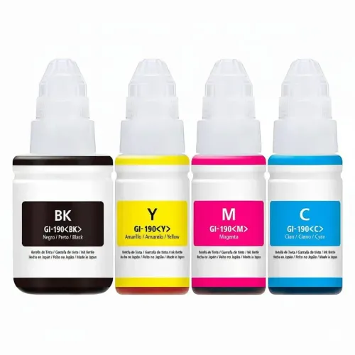 kit Refil Tinta G190 BK C Y M para impressora Canon G3110 G4100 G3100