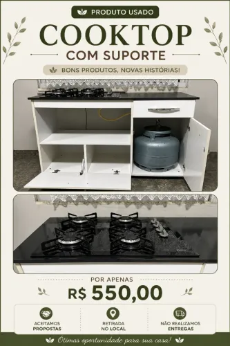 Fogão Cooktop com bancada