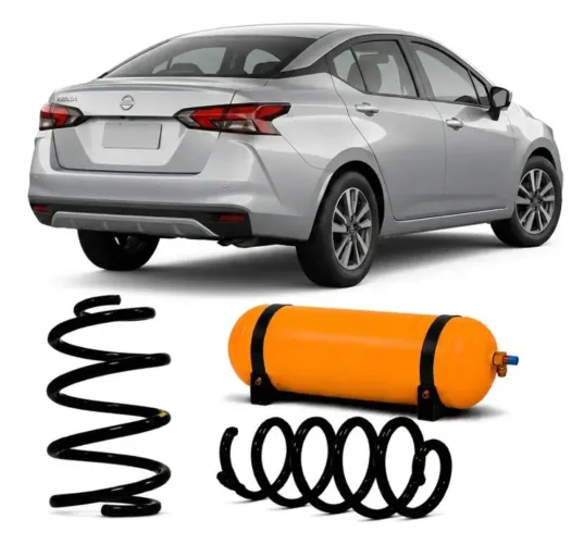 Par Molas Traseira Reforçada Gnv Nissan Versa 2021 A 2026