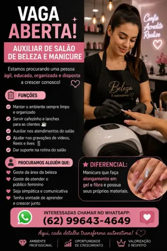 Auxiliar de salão de beleza e Manicure profissional