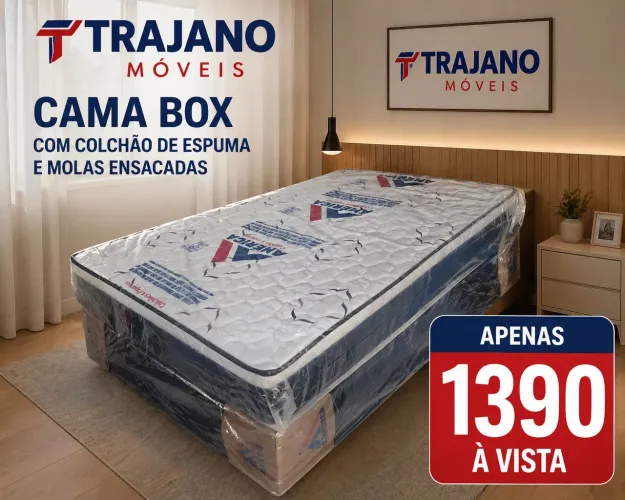 CAMAS BOX CASAL COM COLCHÃO DE MOLA