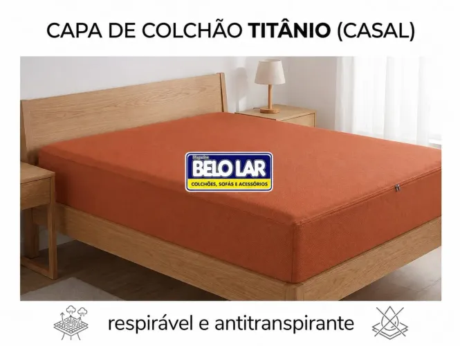 Capa para Colchão Titânio Casal cor Terracota