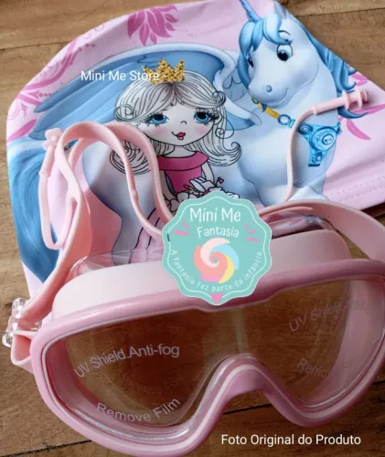 Kit Natação infantil Touca e Óculos Menina