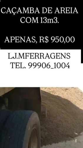 CAÇAMBA DE AREIA COM 13m3.