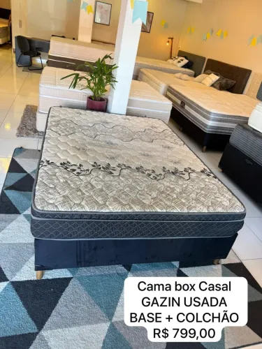 Cama de Casal GAZIN COM COLCHÃO SEMINOVO - Entrego!