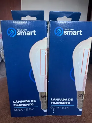 Kit 2 lâmpadas inteligentes de filamento Smart Kabum 5,5w Wifi - Alexa e Google Assistente