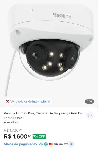 Reolink Duo 3v Poe, Câmera De Segurança Poe De Lente Dupla °