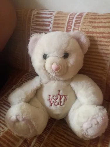 Urso de pelúcia coelho branco tamanho médio