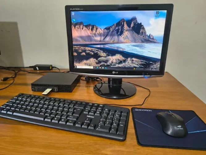 Kit Computador Desktop Completo | PC c/ som + Monitor + Teclado + Mouse + Mousepad