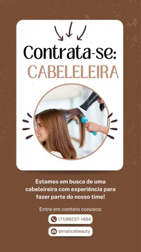 Estamos contratando Cabeleleira