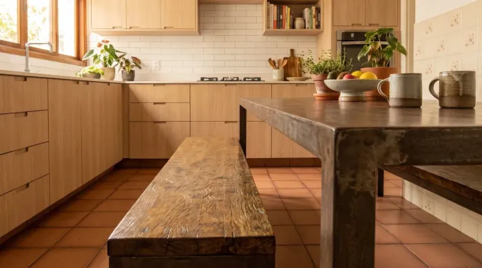 Conjunto de mesa para área de churrasco