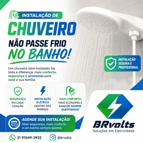 Instalação de Chuveiro com Segurança e Qualidade em Maricá - BRVolts 