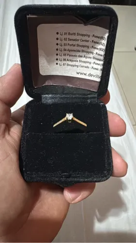 Anel de noivado 18kg ouro com zircônia