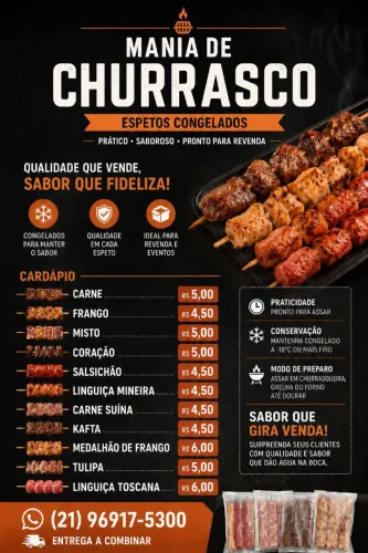 Espetinhos de churrasco para revenda