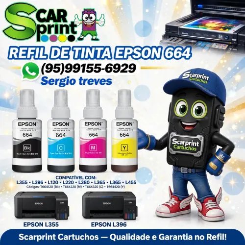 Refil de tintas Epson modelo l200 l355 l396 e cia entrega sem taxa