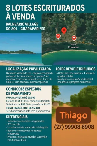 Terreno em Guarapari Perto da Praia - Financiamento Direto, Entrada Baixa e Sem Banco,