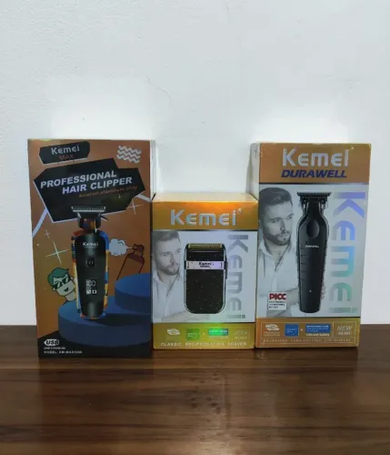 Máquina Profissional Cabelo Barba Acabamento Shaver Kemei Sem Fio