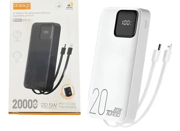 Carregador portatil, novo na caixa, turbo 2000 mAh