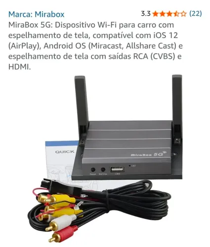 Mirabox 5g espelhamento de tela