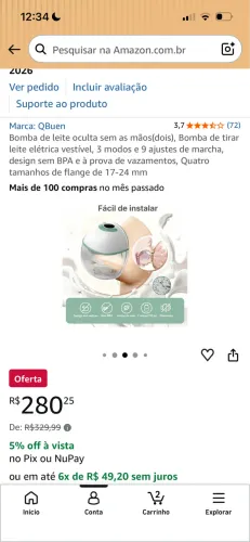 Bomba extratora de leite mãos livres