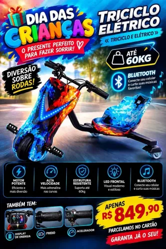 Drift triciclo eletrico infantil