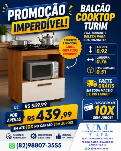 PROMOÇÃO DE BALCÃO COKTOP TURIM