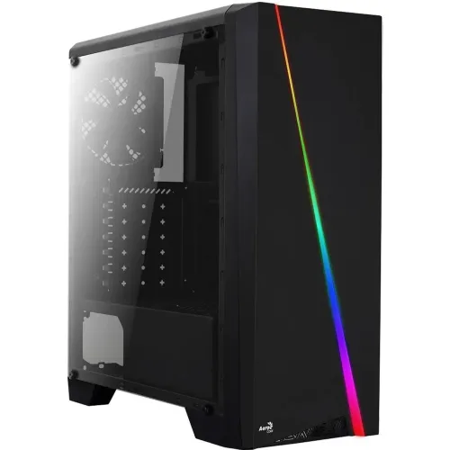 Gabinete aerocool,Cyclon,Mid tower RGB,preto