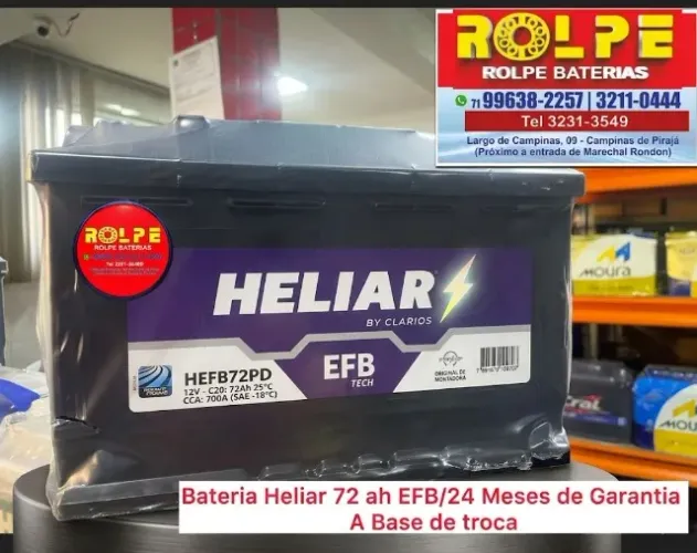 Bateria Heliar 72Ah EFB Original p/ Start-Stop - Oferta!