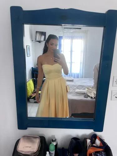 Vestido de festa - Amarelo Manteiga (usado 1x)