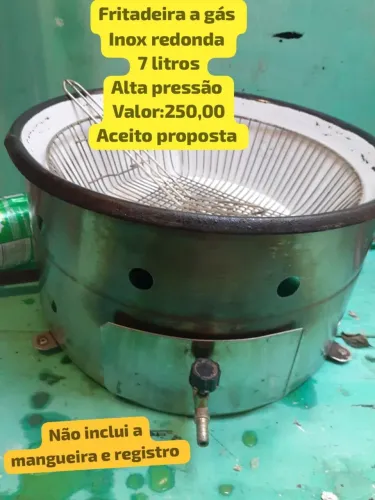 Fritadeira a gas inox alta pressão 7 litros! Aceito proposta