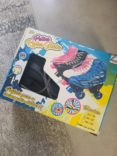 Patins 4 rodas Botinha cinza com preto 36/37