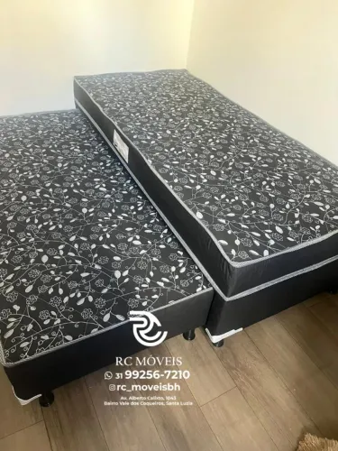 Cama box de solteiro Bibox 88x1.88 com Auxiliar D33 Direto da Fábrica