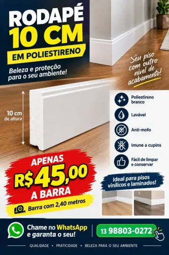 Rodapés em Poliestireno