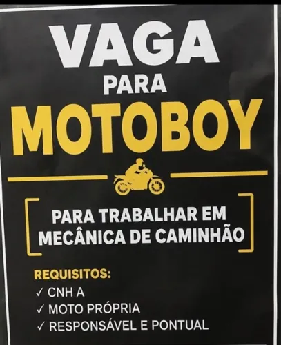 Vaga de motoboy para contrato imediato em São Bernardo! Leia.